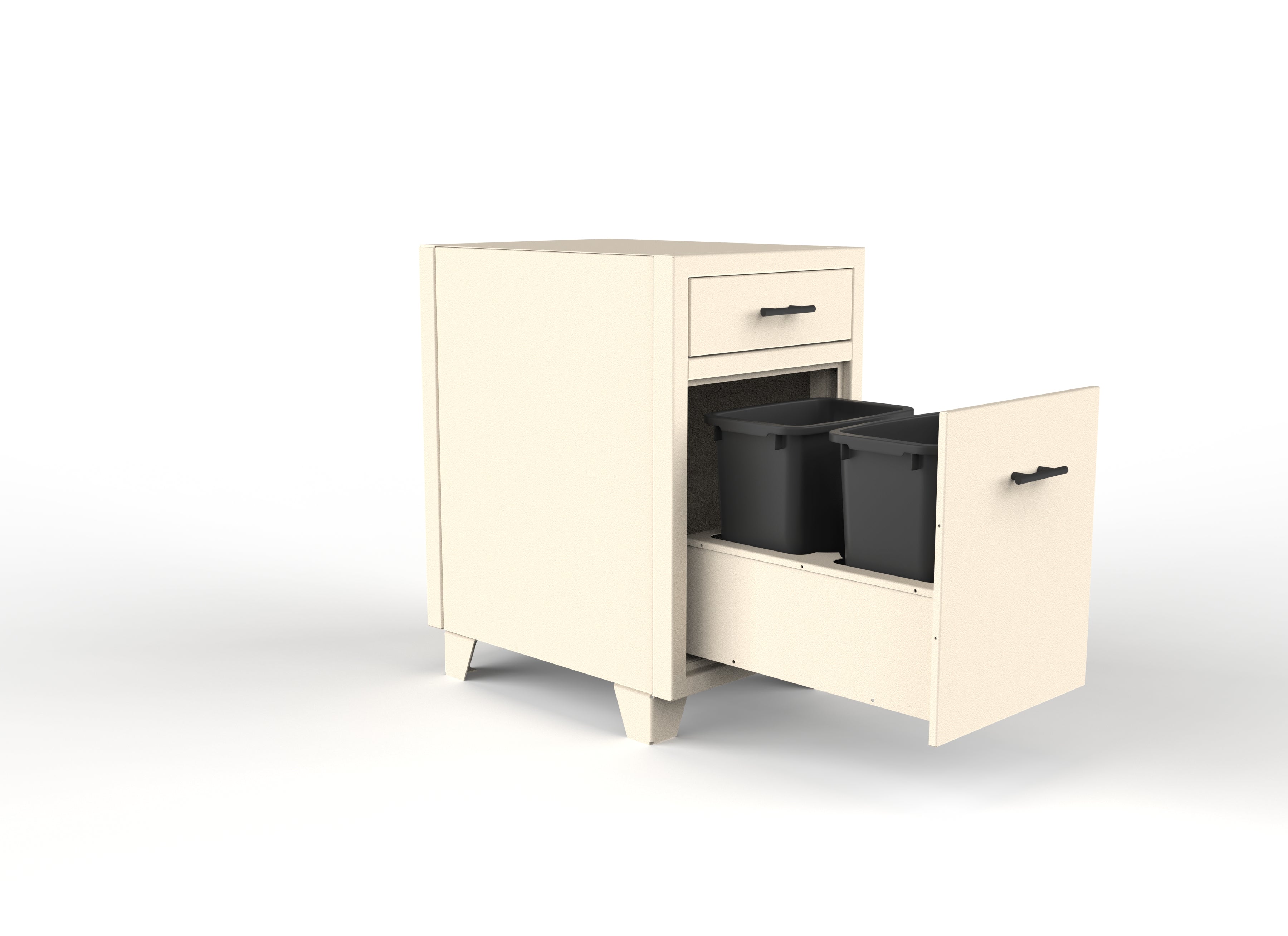 Single Drawer Cabinet w/ Wastebasket Pullout - 28