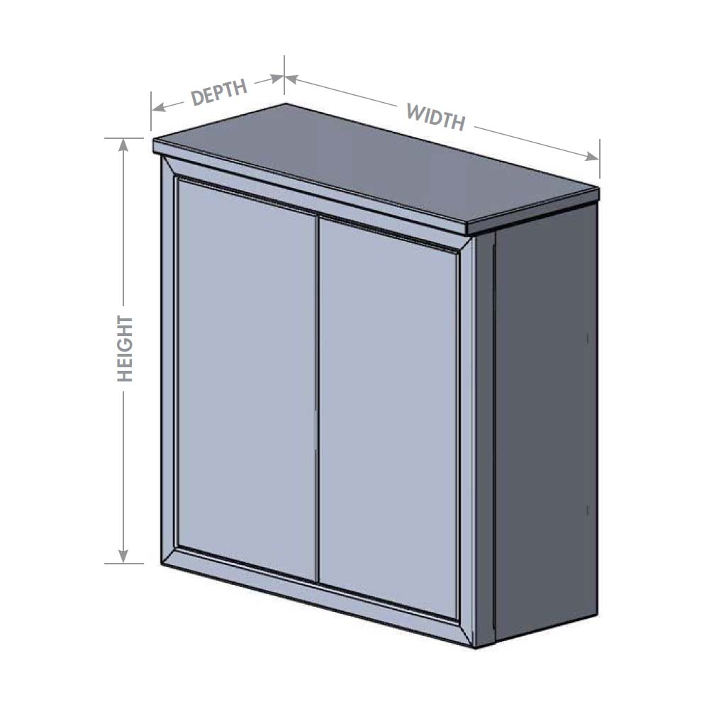 Double Door Overhead Cabinet w/ Overhang Top - 8.75" Depth