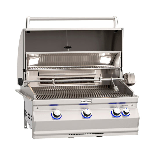 FireMagic Aurora A660i Built-In 30 in. Grill with Analog Thermometer and Rotisserie Backburner
